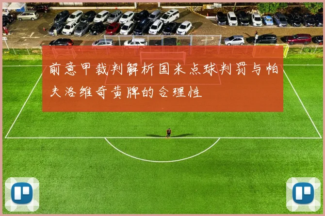 前意甲裁判解析国米点球判罚与帕夫洛维奇黄牌的合理性